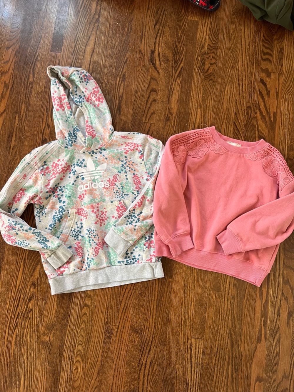 6-8 Spring Girls Sweatshirt Bundle, Adidas Multicolor Floral Hoodie
